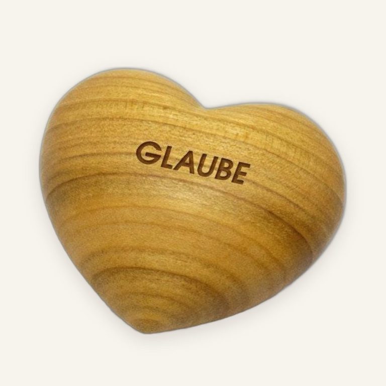 Holzherz Glaube" – christliches Trostgeschenk