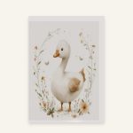Babyzimmer-Poster Boho – Motiv B: Ente im Blumenkranz