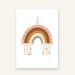 Kinderzimmer-Poster – Motiv C: Boho-Regenbogen, personalisiert