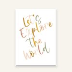 Kinderzimmer-Poster – Motiv G: Schriftzug „Let's Explore the World", personalisiert