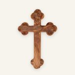 Wandkreuz mit runden Kanten – Olivenholz, Geschenk zur Taufe