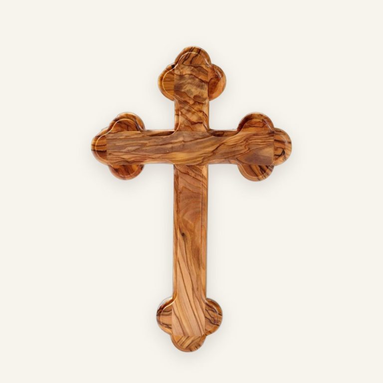 Wandkreuz aus Olivenholz mit runden Kanten