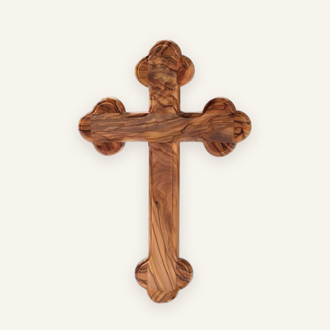 Wandkreuz mit runden Kanten – Olivenholz, Geschenk zur Taufe Wandkreuz mit runden Kanten – Olivenholz, Geschenk zur Taufe