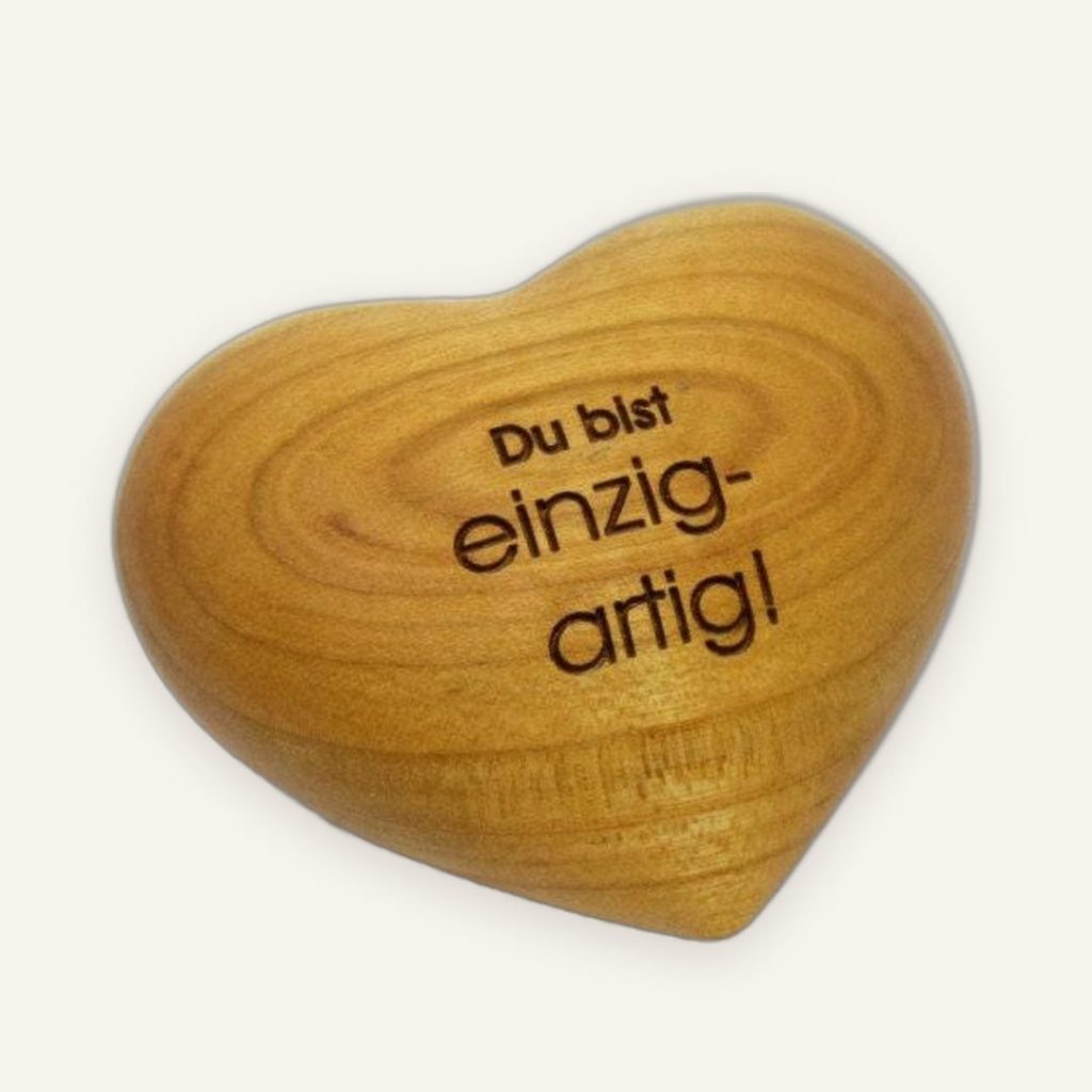 Holzherz Du bist einzigartig" – kleines Geschenk