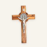 St.-Benedikt-Kreuz aus Olivenholz – Schutzkreuz für die Wand