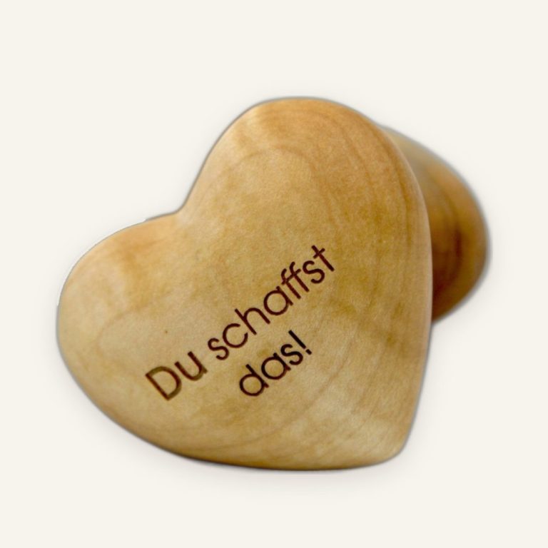 Holzherz Du schaffst das!" – Mutmach-Geschenk