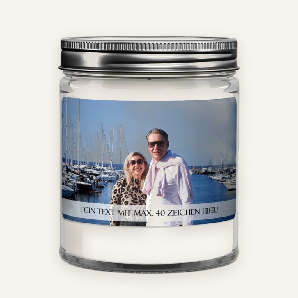 Foto-Duftkerze mit eigenem Bild – personalisiertes Geschenk