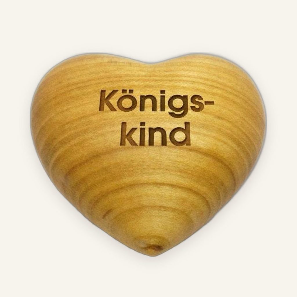 Holzherz Königskind" – christliches Geschenk