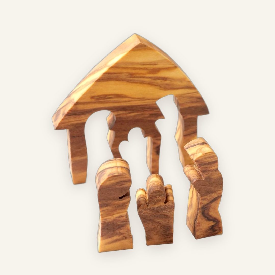 Krippen-Puzzle aus Olivenholz 6,5 cm – Weihnachtsdeko Krippen-Puzzle aus Olivenholz 6,5 cm – Weihnachtsdeko