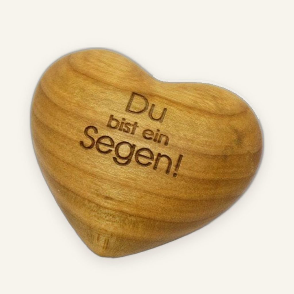 Holzherz Du bist ein Segen" – Geschenk zu Trost & Dank
