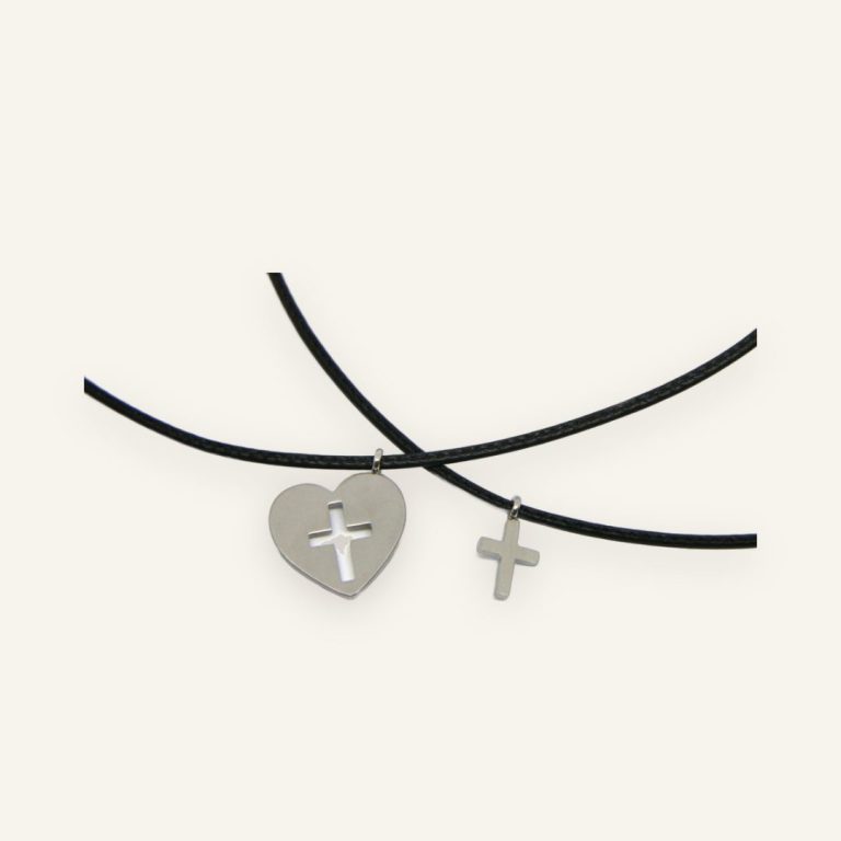 Freundschafts-Schmuckset Herz & Kreuz – für zwei Menschen