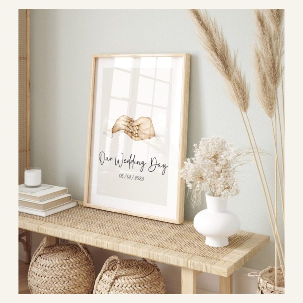 Poster zur Hochzeit und Verlobung – Farbton Creme