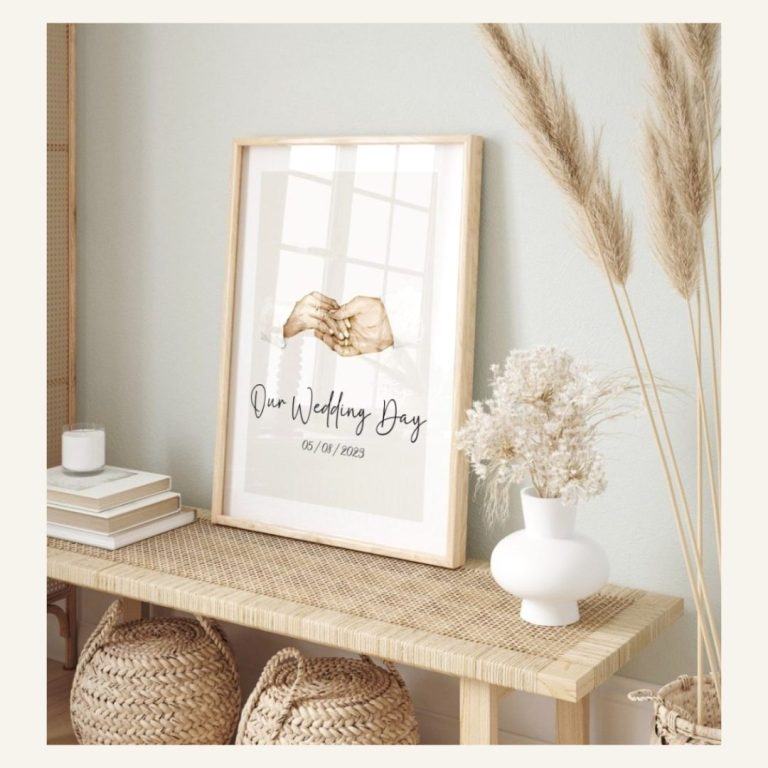 Poster zur Hochzeit und Verlobung – Farbton Creme