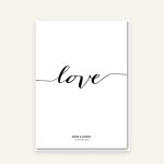 Hochzeitsposter Liebespaar – Motiv G: Schriftzug „love", personalisiert