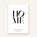 Hochzeitsposter Liebespaar – Motiv H: Typografie „Home", personalisiert