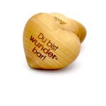 Holzherz mit Gravur „Du bist wunderbar“
