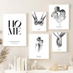 Hochzeitsposter Liebespaar – Bilderwand mit mehreren Motiven