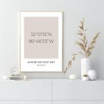 Koordinaten-Poster – Stil Boho im Wohnraum